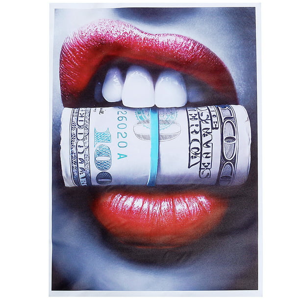 Red Lips with Money Poster